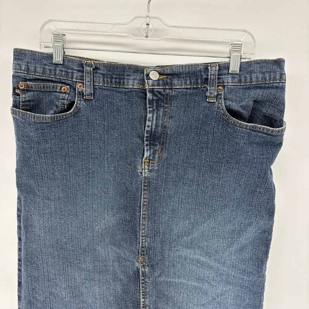 Vintage Y2K Polo Jeans Ralph Lauren Low Rise Denim Pencil‎ Skirt Women Size 12